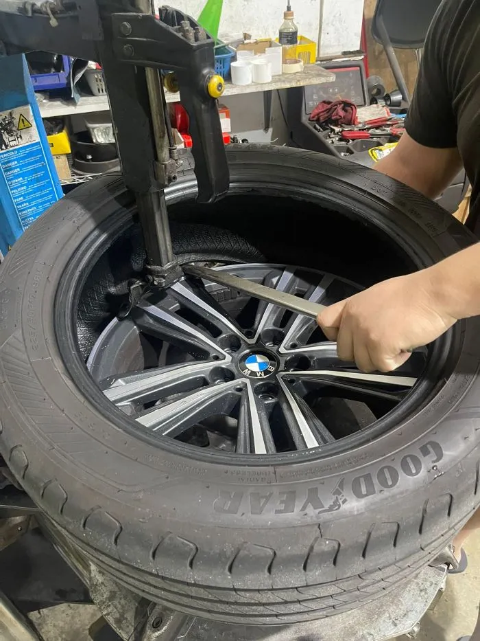 KYC process step 1 - remove the tyres